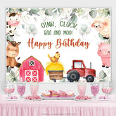 Oink Glucken Baa Und Muhen Bauernhof Tiere Geburtstag Hintergrund